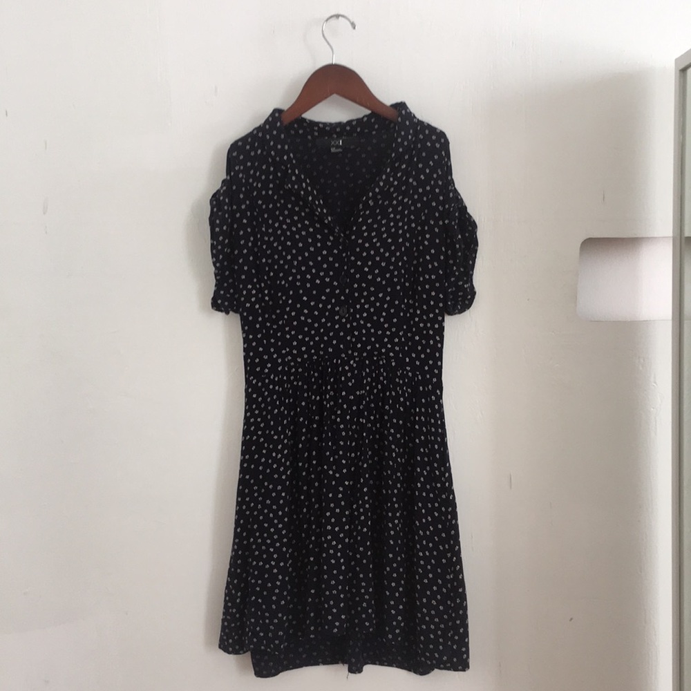 Navy blue floral dress